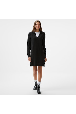 Nautica Kadın Siyah Uzun Kollu Regular Fit Elbise Düz 47d400t Siyah