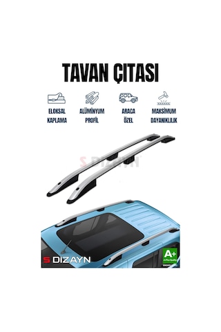 S-dizayn Renault Trafic 3 Uzun Şase Aluminyum Gri Tavan Çıtası 2014 Üzeri A+ Kalite