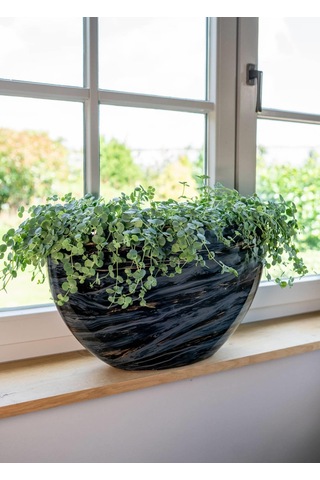 Saksı Niene Oval Siyah En 55 Boy 25 Y20 Cm