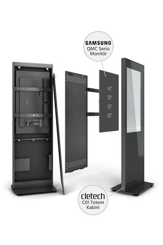 Cletech C01 43" Totem Kabini + Samsung Qm43c 43" Signage Monitör