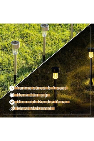 Menfry Gün Işığı Sarı Ledli Solar Güneş Enerjili Bahçe Lambası 1 Li Metal Gövdeli ANTRASİT