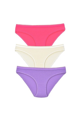 Kadın 3'Lü Paket Desenli Bikini Külot Karışık (481017810)-Tek Ebat-Karışık Çok Renkli