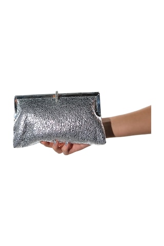 Luvishoes 752 Gümüş Glitter Kadın Abiye Çanta