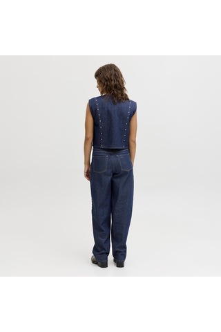 Jack & Jones Kadin Hakim Yaka Kolsuz Denim Gömlek - Mae - 12286386 Dark Blue Denim