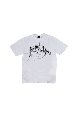 Stoned&Fame Unisex Beyaz Panic At The Disco Baskılı T-shirt Beyaz