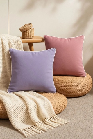 Lila Kırlent Kılıfı 45x45 Dekoratif Modern Kırlent Çok Renkli