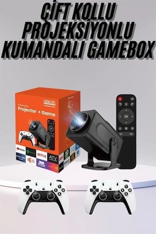 Bay Çift Kollu Game Box Projeksiyon Cihazı Kumandalı Android Tv Dahili Hoparlör Najmaddin 73608942