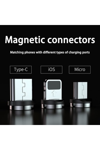 Prestigegoods Kebiss Led Manyetik Usb Şarj Kablosu İphone 14 13 11 12 Pro Max Xiaomi Uyumlu Mikro Usb C Tipi Kablo