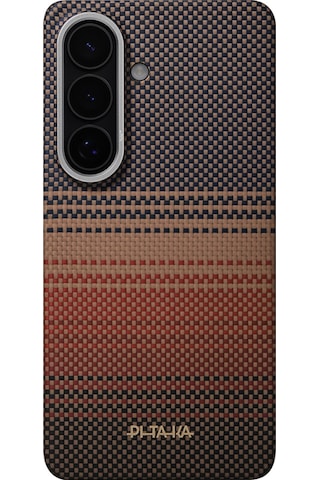 Samsung Uyumlu Galaxy S26 Kılıf M-safe Aramid Fiber Pitaka Tactile Woven Sunset-moonrise Serisi Kahverengi Kahverengi