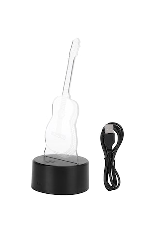 3d Gitar Gece Lambası Led 7 Renk Gece Lambası Anahtarı Masaüstü Lambası Ev Dekorasyonu Diğer