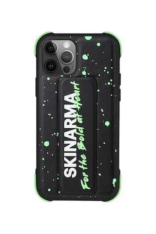 Apple Uyumlu iPhone 12 Pro Max Kılıf Skinarma Standlı Deri Görünümlü Funsha Kapak