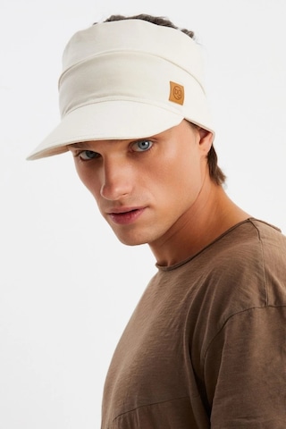 Erkek Uv Koruyuculu %100 Pamuklu Penye Tenis Golf Stil Vizör Şapka Siperlik - Tek Ebat / Bej Bej