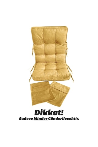 Reyo Home Sallanan Sandalye Minderi Kapitone Çift Cepli Hardal