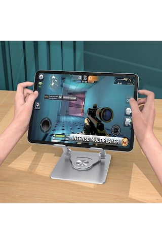 4 Eksenli 360 Derece Teleskopik Tüm Tablet Ve Telefonla Uyumlu Ayaklı Stand Tablet Tutucu