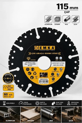 Seramik, Taş, Alüminyum, Pvc Ve Çelik Kesmek İçin Çok Amaçlı Kesme Diski 115 Mm