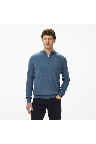 Nautica Erkek Mavi Classic Fit Kazak Düz S57104t Mavi