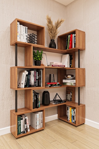 Asra Trend Modern Ayarlanabilir Raflı Ev Ofis Kitaplık %100 Mdf Dekoratif Kütüphane Kitaplık Dk02 Petra
