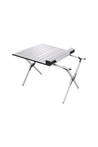Katlanabilir Alüminyum Kamp Ve Piknik Masası, Omuz Askılı Taşıma Gümüş