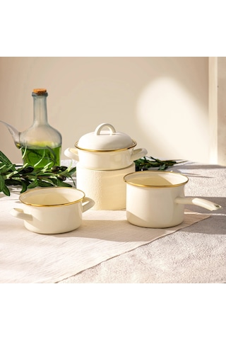 Emsan Solemar Emaye Karıştırma Kabı 24 Cm Bej