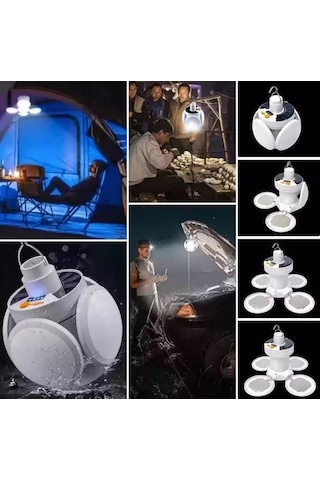 Sepetinegelsin 5 Ledli 3 Farklı Işık Modlu Açılıp Kapanabilir Led Kanatlı Güneş Enerjili Solar Aydınlatma Kamp Feneri