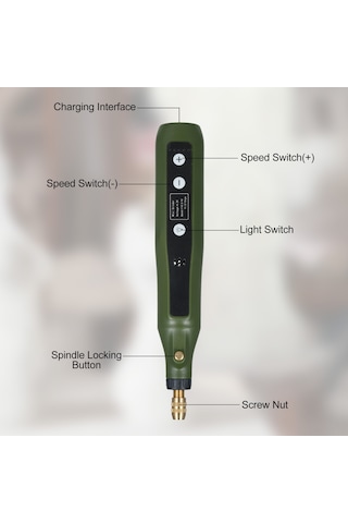 Suofeng 5 Hız Ayarlı Mini Döner Alet Seti - 34 Aksesuarlı Çok Amaçlı El Aleti, Gravür, Zımpara, Parlatma, Oyma İçin