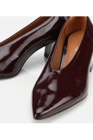 Hotiç Kadın Rugan Deri Bordo Yumuşak Dokulu Kalın Topuklu Ayakkabı 01ayh315500a780 Bordo