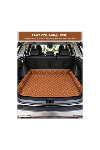 Renault Kangoo 2013-2023 Uyumlu 8d Tek Katmanlı Paspas + Bagaj Havuzu Seti Taba