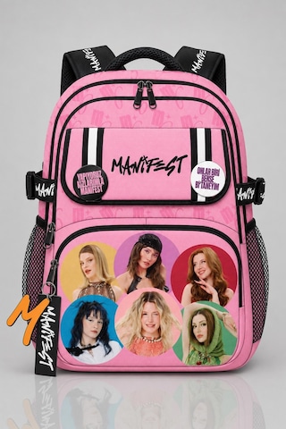 X Dekomus Lisanslı Manifest Toz Pembe Collection Okul Çantası Altın