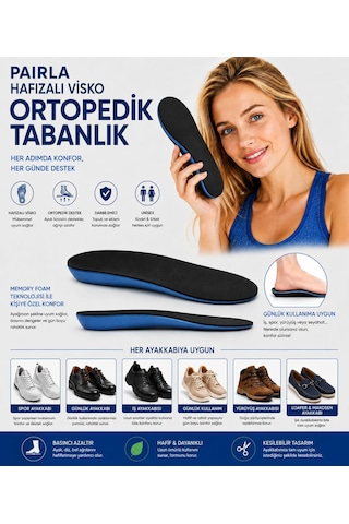 Tr Hafızalı Visko Ortopedik Tabanlık, Memory Foam Teknoloji, İç Ayakkabı Tabanı, Topuk Dikeni, Rahat, Koşu Taban