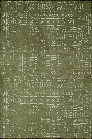 Mikasa Mks01y Yeşil Dekoratif Şönil Kilim İskandinav Desen Yıkanabilir Yumuşak Kaymaz Taban Halı Yesıl