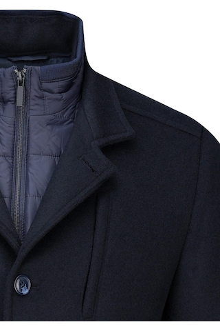 Hatemoğlu Lacivert Slim Fit Hakim Yaka İçlikli Kaşe Yünlü Palto 2982383 Lacivert