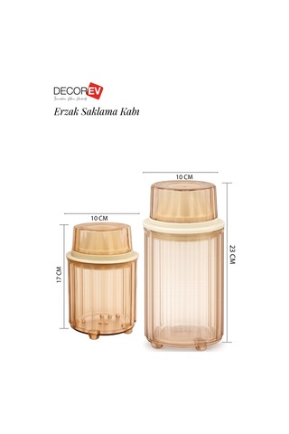 Decorev Erzak Saklama Kabı 900ml - 1300 Ml 6lı Set Kahverengi