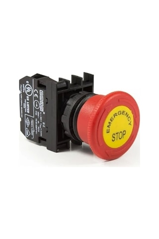 Emas Buton Acil Stop Mantar 40mm Kırmızı 1nk Etiketli