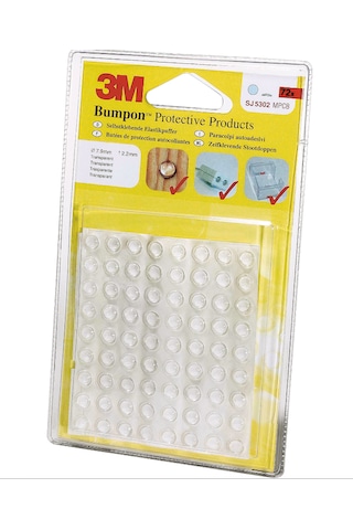 Scotch Bumpon Elastik Tampon Mobilya Çekmece Dolap Pc Laptop Tamponu Zemin Sıkı Sabitleme Sj5302 Beyaz - Şeffaf