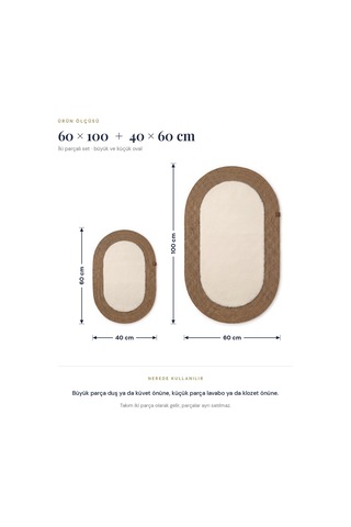 Banyo Paspası Takımı 60x100+40x60 Cm Düz Bej & Camel