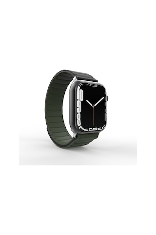 Apple Uyumlu Watch 42mm Zore Krd-122 Silikon Kordon Strap Kayış-siyah-yeşil