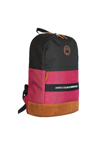 United Colors Of Benetton Üç Bölmeli Retro Erkek Çocuk Sırt Çantası - Siyah-kırmızı - Günlük Okul Seyahat Çok Renkli