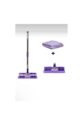 Mor 1 Adet Yedek Bez Hediyeli Yer Mopu Fayans Duvar Yüzey Temizlik Mikrofiber Mop