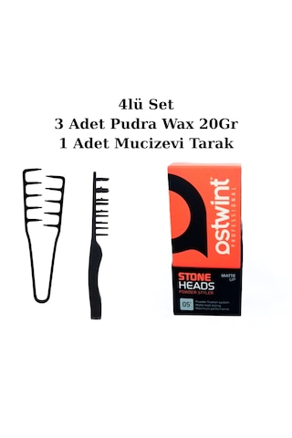Ostwint Profesyonel Saç Şekillendirici Pudra Wax 20gr Turuncu X3 Adet & Mucizevi Tarak