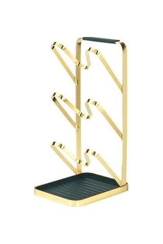 Agoodshop Mutfak Organizer Pot Kapak Raf Kaşık Tutucu Metal Raf Bakeware Depolama Raf Pan Kapak Standı Antrasit - Gri