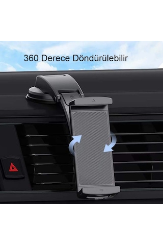 Araç İçi Telefon Ve Tablet Tutucu Silikon Güçlü Vantuz, Ayarlanabilir, Kaymaz, Evrensel Uyum