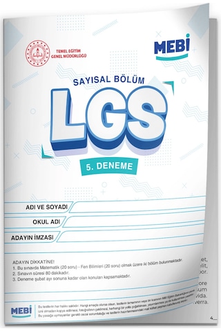 2026 LGS 8.sınıf Meb Online Türkiye Geneli 5. Deneme (Sayısal–SÖZEL) Büyük Boy Renkli Baskı Ücreti