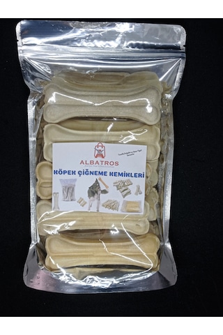 Albatros Beyaz Pres Köpek Çiğneme Kemiği 12 CM 10'lu