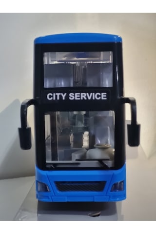 Mavi Renkli Turist Otobüsü Big Bus Sesli Ve Işıklı Oyuncak Otobüs 28.5 Cm Diğer