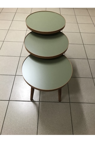 3.lü Zigon Sehpa YEŞİL 18mm 1.sınıf Mdf Lam Tabla
