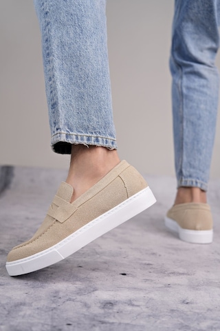 Estilo X Bağcıksız Süet Erkek Günlük Spor Klasik Ayakkabı Bt - Krem Krem