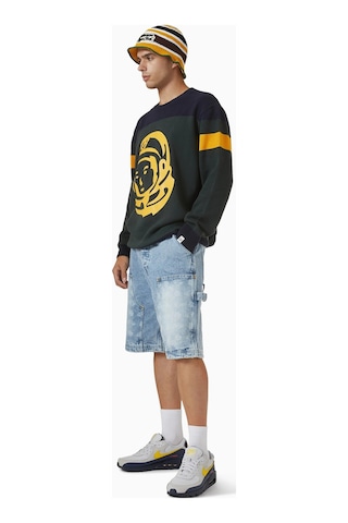Civil Boys Billionaire Boys Club Astro Örgü Yuvarlak Yaka Kazak, Koyu Yeşil