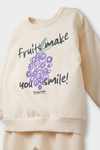 Defacto Kız Bebek 2li Takım İçi Yumuşak Tüylü Baskılı Sweatshirt Eşofman Altı F0559a525wner42 Ekru