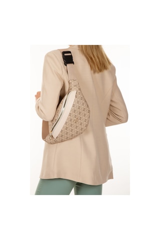 Newish Polo Kadın Desenli Çapraz Omuz Askılı Bel Ve Omuz Çantası - New345 Bej