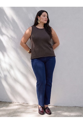 Lcw Curve İndigo Büyük Beden Straight Fit Kadın Jean Pantolon